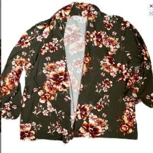 LA Gypsy Green Floral Cardigan SZ Medium